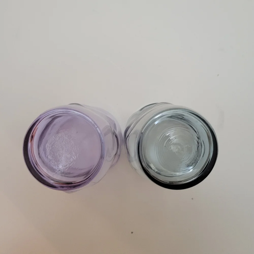 Anthropologie Set of Two Textured‎ Glass Tumblers EUC Home Decor